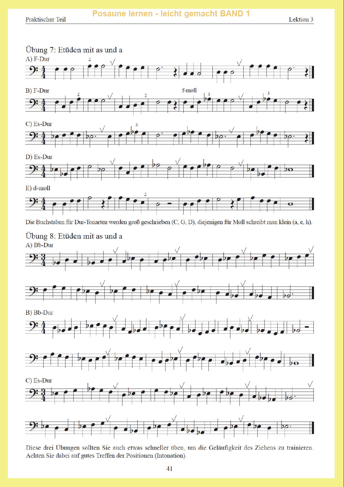 Posaune lernen - leicht gemacht Band1 (C-Noation, Bassschlüssel)