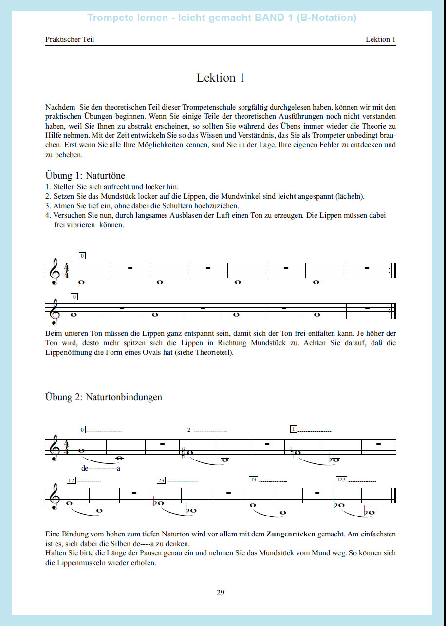 Trompete lernen - leicht gemacht Band1 (B-Notation)